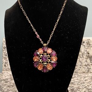 Lucky Brand purple and pink pendant necklace